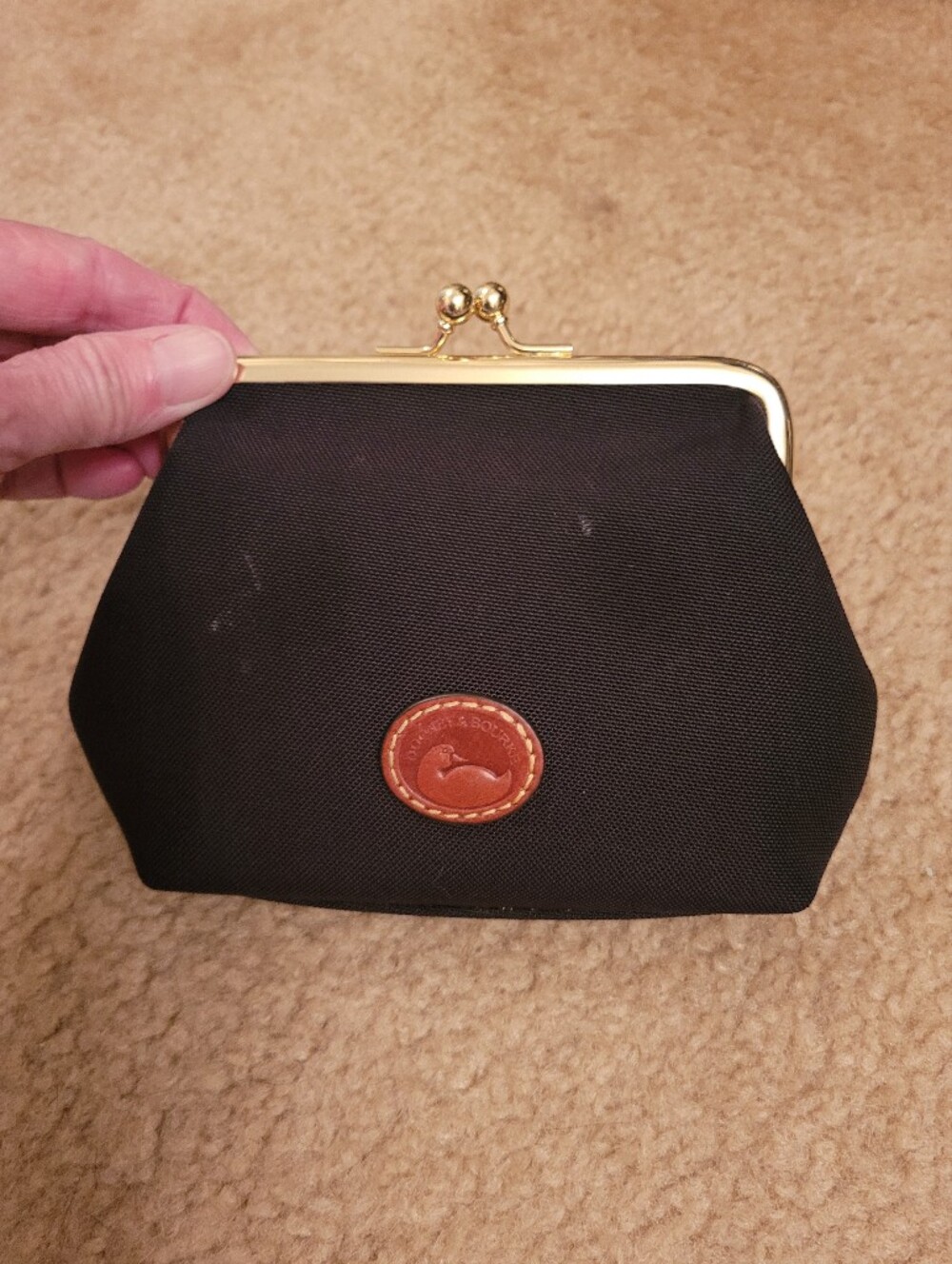 Dooney And Bourke Black Nylon Kisslock Wallet
